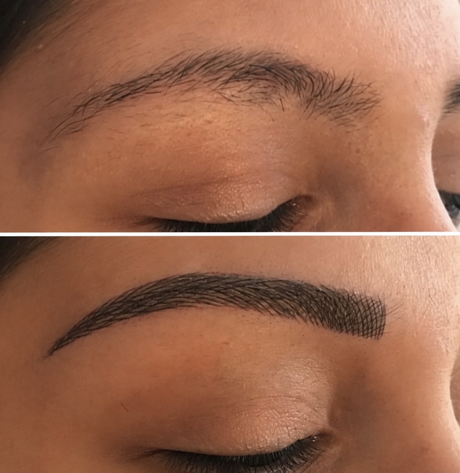Natürliches Microblading im Vorher-Nachher-Vergleich