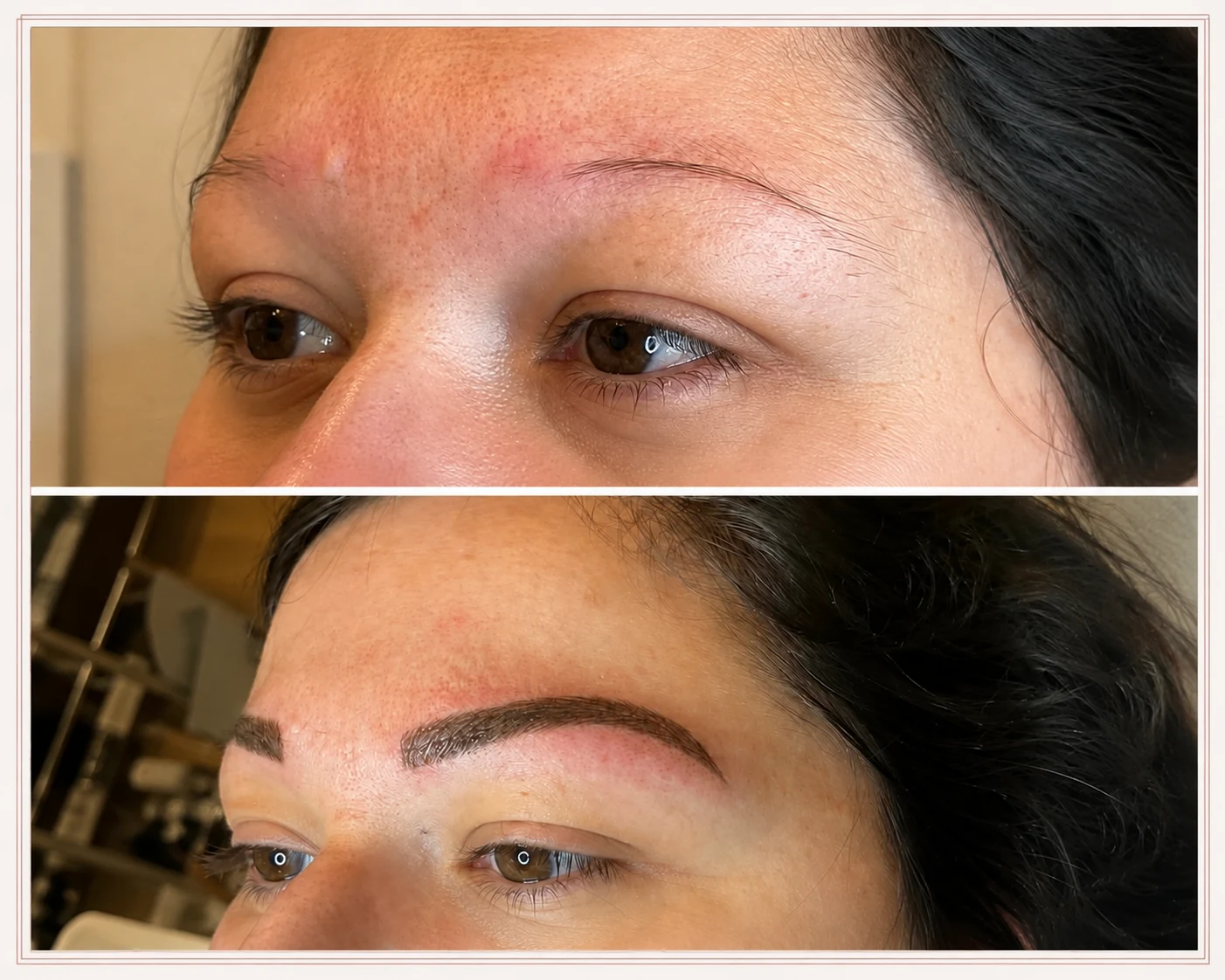 Powder Brows im Vorher-Nachher-Vergleich