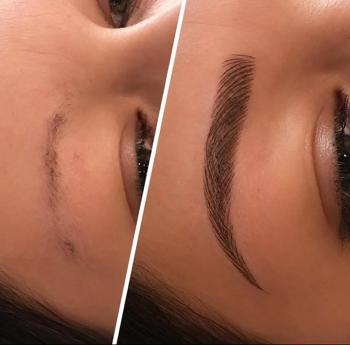 Augenbrauen – vorher / nachher – Studio Magic Eyes Wien