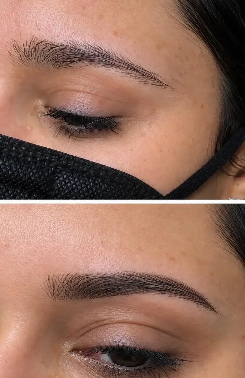 Microblading – vorher / nachher – Studio Magic Eyes Wien